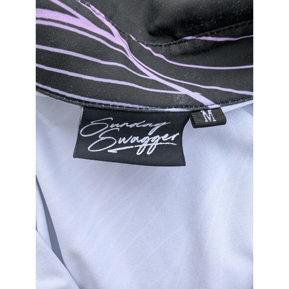 Sunday Swagger Men’s Polo Shirt Size M Black Multicolor Abstract Golf... - Picture 5 of 7